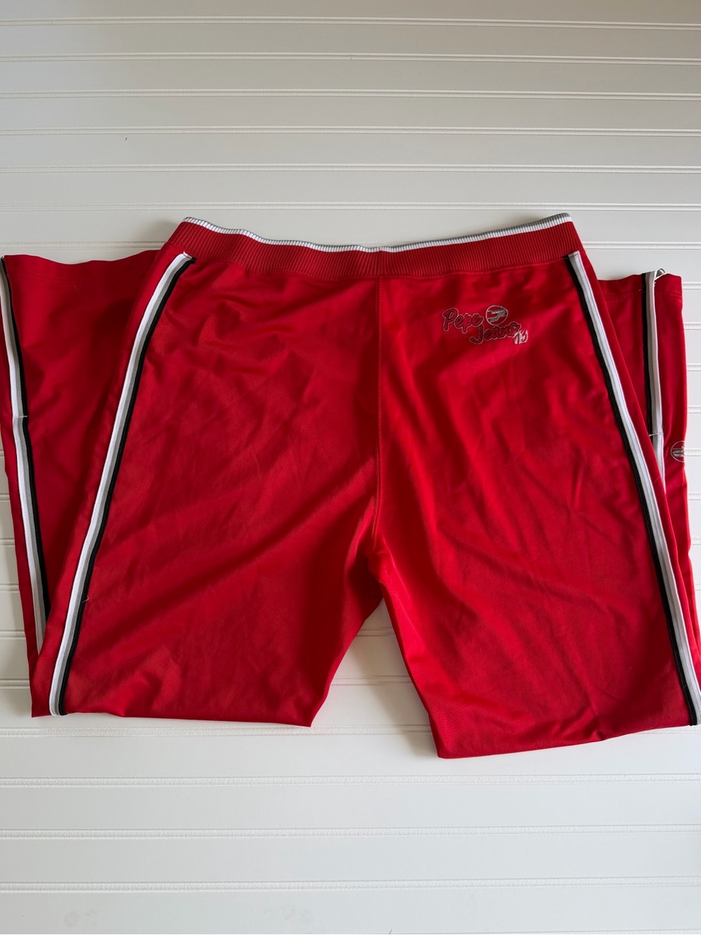Pepe Jeans Vintage Red Track Pants with Black & White Stripes Men’s 3XL 90’s Y2K - Picture 9 of 10